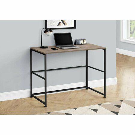 DAPHNES DINNETTE 40 in. Metal Computer Desk Dark Taupe & Black DA3072183